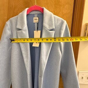 Zara Sky Blue Long Blazer